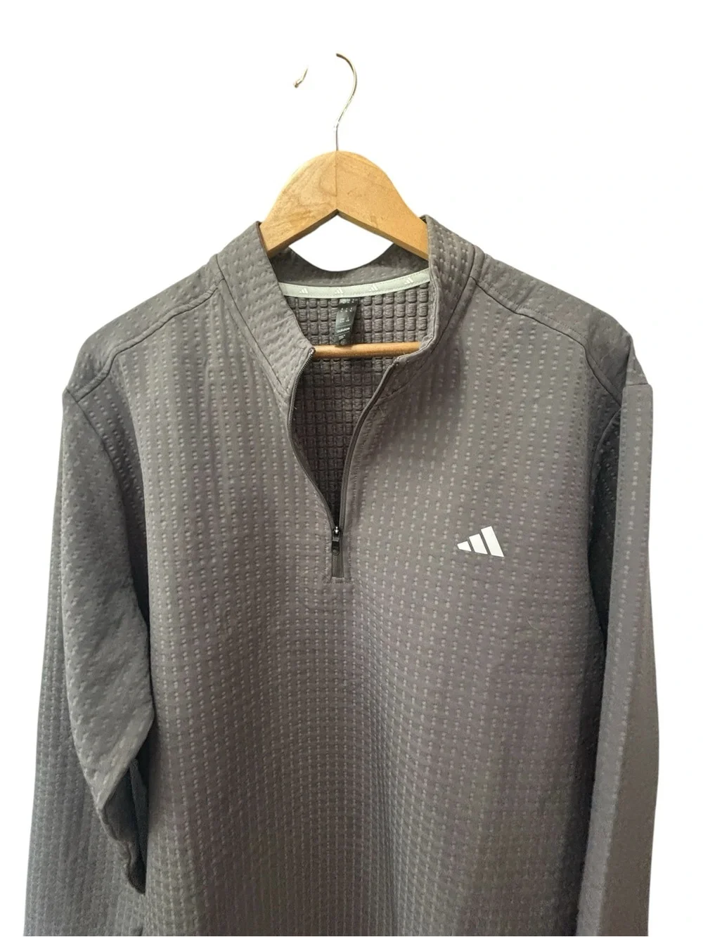Adidas Golf Textured Quarter-Zip Pullover Mens‎ Size XL NWT Grey